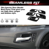 Carbon Fiber Style Door Handle Bowl Window Lift Switch Cover For Dodge Charger 2011-23