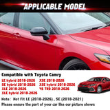 Glossy Black Door Side Rear View Mirror Cover Trim For Toyota Camry 2018-2026