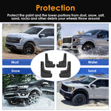 x xotic tech Mud Flaps Splash Guard Compatible with Ford Ranger 2024 2025 2026 Front & Rear Mudguards Fender Flare Dirt Slush Trap Protector Set Pickup Truck Accessories(4PCS)