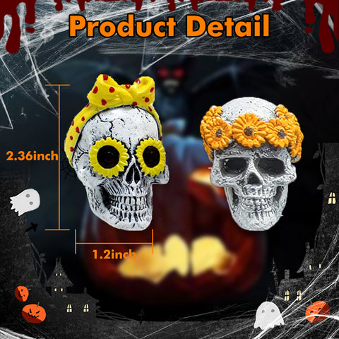 Skull Car Air Fresheners Vent Clips for Halloween Car Interior Decorations