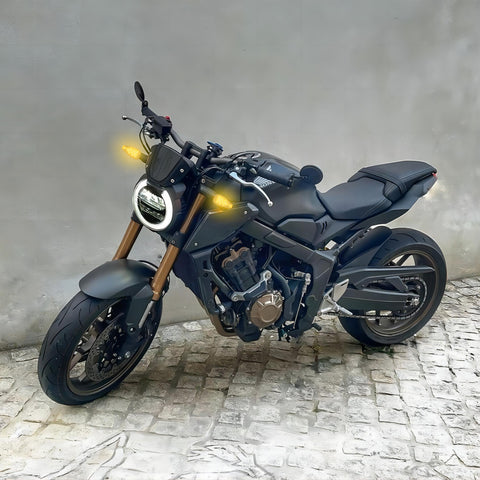 2x Amber Motorcycle LED Dual Spot Turn Signal Blinker Light For Kawasaki Suzuki