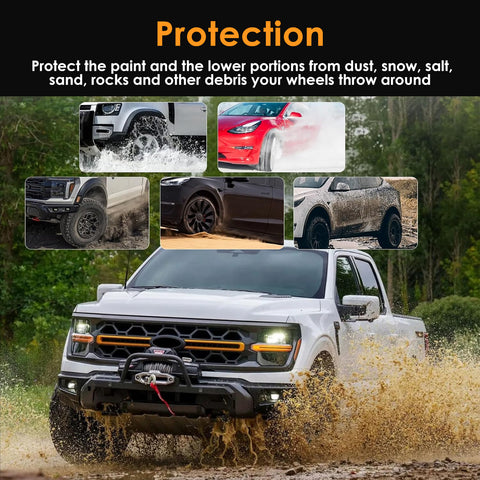 x xotic tech Mud Flaps Splash Guard Compatible with Ford F-150 2021 2022 2023 2024 2025 2026 Front & Rear Mudguards Fender Flare Dirt Slush Trap Protector Set Pickup Truck Accessories(4PCS)