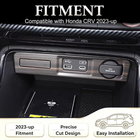 Wood/Carbon Look Console USB Port Charger Switch Panel Cover For Honda CRV 2023+