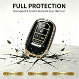 x xotic tech 2Pcs Key Fob Cover Compatible with Honda Accord Civic CR-V HR-V Pilot, Soft TPU Full Protective Smart Remote Keyless Case Accessories 5-Button
