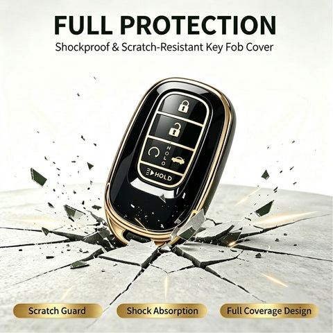 x xotic tech 2Pcs Key Fob Cover Compatible with Honda Accord Civic CR-V HR-V Pilot, Soft TPU Full Protective Smart Remote Keyless Case Accessories 5-Button
