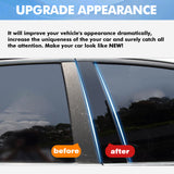 Black Window Pillar Posts Door Trim Piano Cover Kit For Dodge Ram 1500 2009-2018