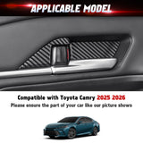 Carbon Fiber Pattern Interior Door Handle Bowl Cover For Toyota Camry 2025 2026