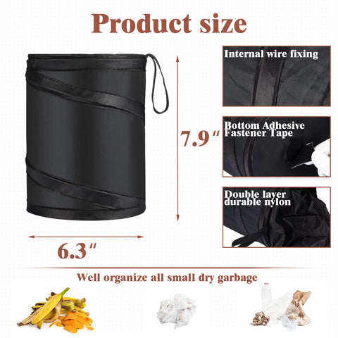 Automotive Portable Large Trash Can Garbage Holder Container Waste Basket Bin