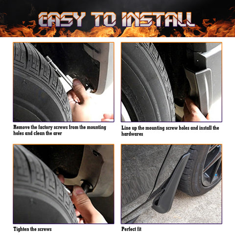 x xotic tech 4PCS Car Front & Rear Mud Flap Splash Guards Fender Flare Mudguard Dirt Slush Trap Protector w/Hardware Accessories Compatible with Honda Civic 2022 2023 2024 2025