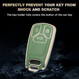 2X White TPU Full Cover Smart Key Fob Case Cover For Audi A4 A5 A6 A7 A8 Allroad