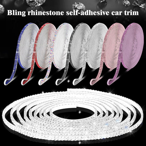 16.4 Ft Rhinestone Auto Dashboard Line Self Adhesive Molding Sticker Trim Strips