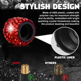 4x Handmade Crystal Rhinestone Universal Car Tire Valve Caps Chrome Accessories