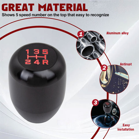 JDM Universal Aluminum 5 Speed Manual Car Gear Stick Shift Knob Shifter Lever