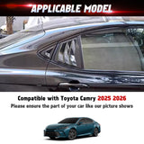 Side Window Louver Blinds Sun Shades Trim For Toyota Camry 2025-2026 Gloss Black