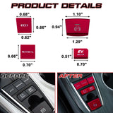 Set Red Engine Button+Gear Shift+Window Switch Button Cover For Camry Hybrid 18+