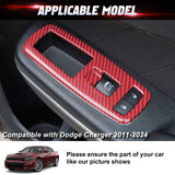 Carbon Fiber Look Window Lift Switch Button Cover For Dodge Charger Durango RAM