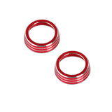 2pcs Centre Console AC Climate Control Knob Surrounding Ring Decoration Covers Compatible with Honda Civic 10th Gen 2016-2021 (Red)