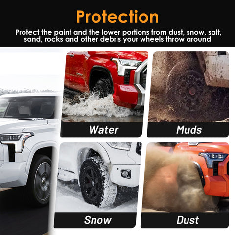 x xotic tech Mud Flaps Splash Guard Compatible with Toyota Tundra 2022-2026 Front & Rear Mudguards Fender Flare Dirt Slush Trap Protector Set Pickup Truck Accessories(4PCS)