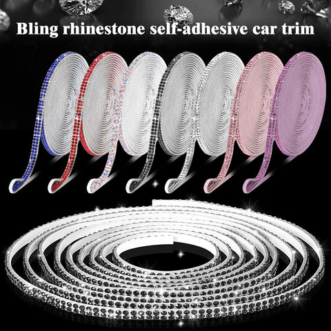 16.4 Ft Rhinestone Auto Dashboard Line Self Adhesive Molding Sticker Trim Strips