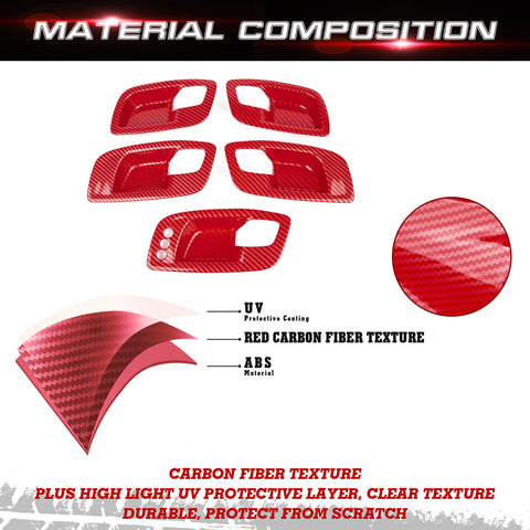 Carbon Look Door Handle Bowl Trim For Charger 2011-23 Chrysler 300 2015-2023