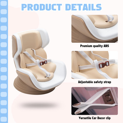 Cute Doll Mini Safety Seat Air Vent Clip Car Interior Decoration Accessories