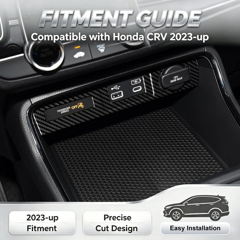 Wood/Carbon Look Console USB Port Charger Switch Panel Cover For Honda CRV 2023+