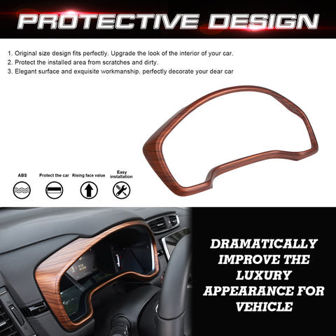 Peach Wood Grain Dashboard Instrument Frame Cover Trim For Honda CR-V 2017-2022