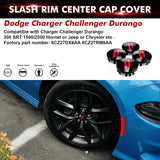 x xotic tech 4pcs 63mm 2.5" Slash Rim Wheel Center Cap Covers Compatible with Dodge Charger Challenger Durango Journey Avenger Hornet Dart R/T SRT or Jeep or Chrysler 6C227DX8AA,6C227RM8AA (Gloss Red)