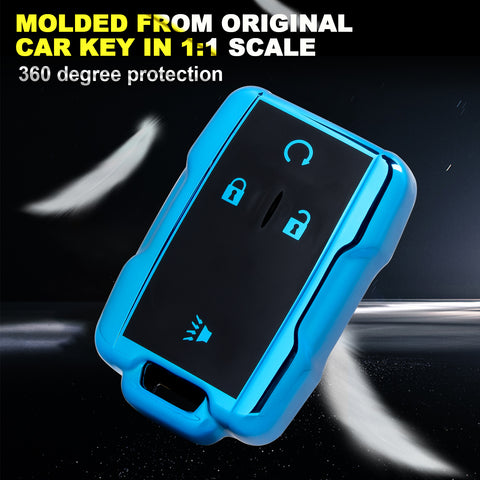 For Chevrolet Suburban GMC Yukon 4 Buttons Remote Key TPU Fob Cover Case Holder