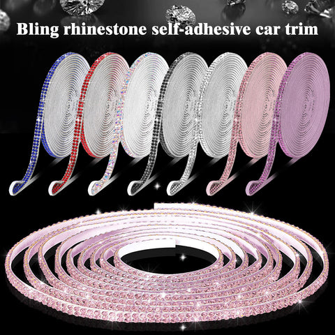 16.4 Ft Rhinestone Auto Dashboard Line Self Adhesive Molding Sticker Trim Strips