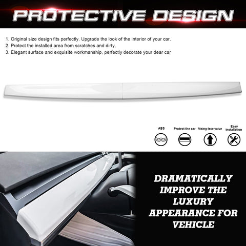 Glossy White Center Console Dashboard Cover Trim For Tesla Model 3 2017-2023 & Model Y 2020-up