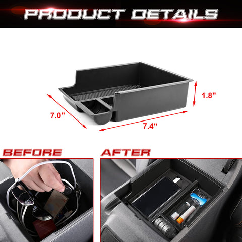 Center Console Organizer, Compatible with Ford Bronco 2021 2022 2023 2024 2/4-Door, Armrest Secondary Storage Box Insert Upper Tray Accessories