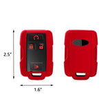 Red TPU 360° Protection Remote Key Cover w/Keychain For Chevy Silverado GMC Sierra 2014-up