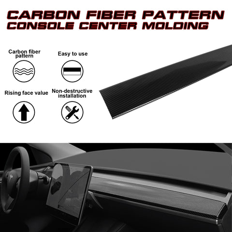 Carbon Fiber Style Steering Wheel Paddle Shifter Window Trim For Model 3 Y 2017+