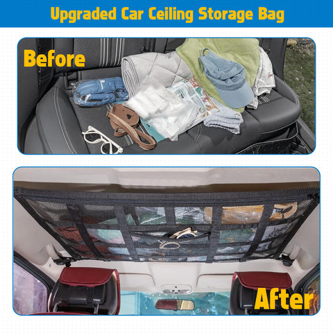 Adjustable Car Overhead Storage Mesh Organizer Net Truck SUV Camping Accessories