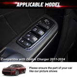 Carbon Fiber Look Window Lift Switch Button Cover For Dodge Charger Durango RAM