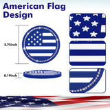 2.75" Flexible PVC Rhinestone Cup Coasters Patriotic Decoration For Men Women