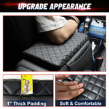 x xotic tech Center Console Cover Compatible with Ford Bronco Accessories 2021 2022 2023 2024 2025 2/4-door, Prevent Dog Scratches Leather Armrest Cover Pad Protector with Side Pockets Storage Bag Interior Accessories