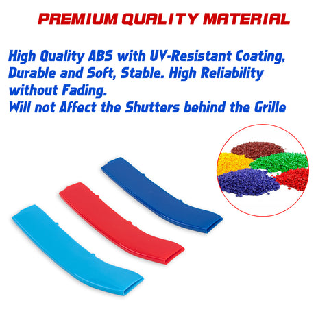 Set Tri-Colored Front Kidney Grille Strips Clip Cover For BMW 2 Series 2014-2020