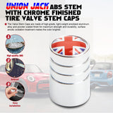 Xotic Tech Wheel Valve Stem Cap Cover Screw with Red Union Jack Car Tire Wheel Stem Air Valve Caps, Compatible with Mini Cooper F55 F56 R50 R52 R53 R55 R56 R57 R58 R59 R60 R61, 4pcs