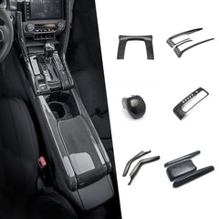 Carbon Fiber Style Armrest Box Gear Shift Decoration Trim For Honda Civic 16-21