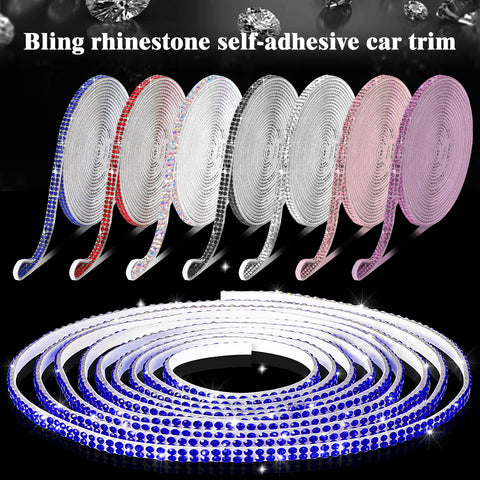 16.4 Ft Rhinestone Auto Dashboard Line Self Adhesive Molding Sticker Trim Strips