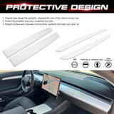 For Tesla Model 3 2021-2023 & Model Y 2020-up Matte White Dashboard Door Side Panel Overlay Trim