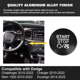 Alloy Engine Start Stop Push Button Cover For Dodge Charger Challenger 2010-2022