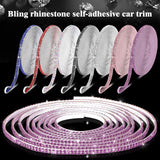 16.4 Ft Rhinestone Auto Dashboard Line Self Adhesive Molding Sticker Trim Strips