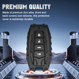 x xotic tech Mech Style Heavy Metal Key Fob Cover Compatible with Toyota Venza Sienna Tundra RAV4 Land Cruiser Corolla Highlander Camry, Zinc Alloy Key Case Protector Shell Keychain(E-Style)