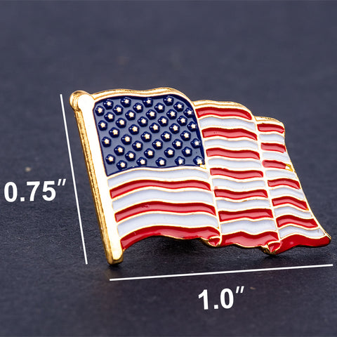 LOT OF AMERICAN FLAG GOLD LAPEL PINS United States USA Hat Tie Tack Badge Pin