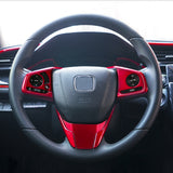 Sporty Red Center Console Air Vent Stripe Molding Trim For Honda Civic 16-2021