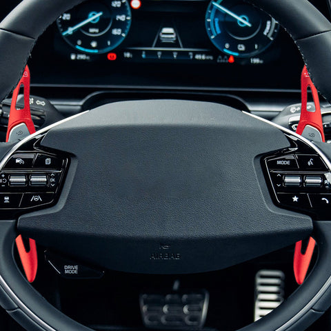 Sporty Red Aluminum Paddle Shifter Extension For Kia EV3 EV4 EV5 EV6 2025 2026