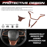 Set Peach Wood Grain Steering Wheel Molding Cover Decor For Honda CR-V 17-2022